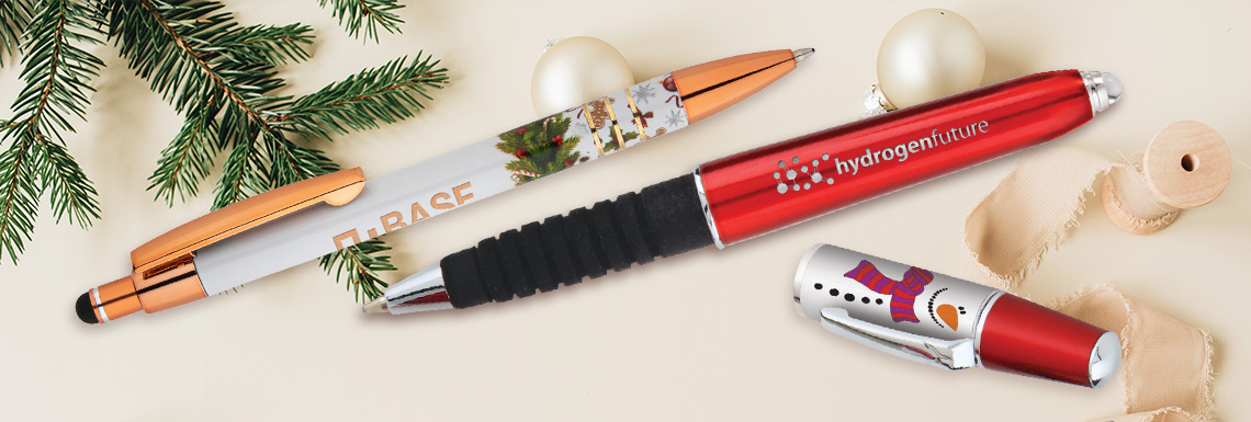 stylos à bille publicitaires de Noël